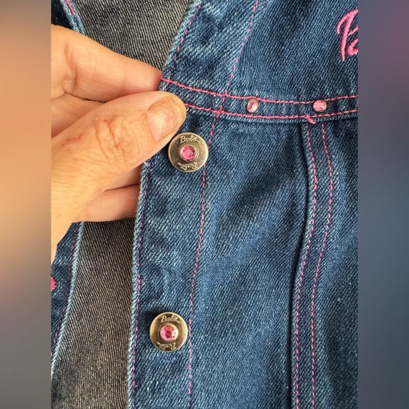 Vintage 90s Barbie Kids Denim Jacket - Blue size 6/6X - Picture 3 of 8
